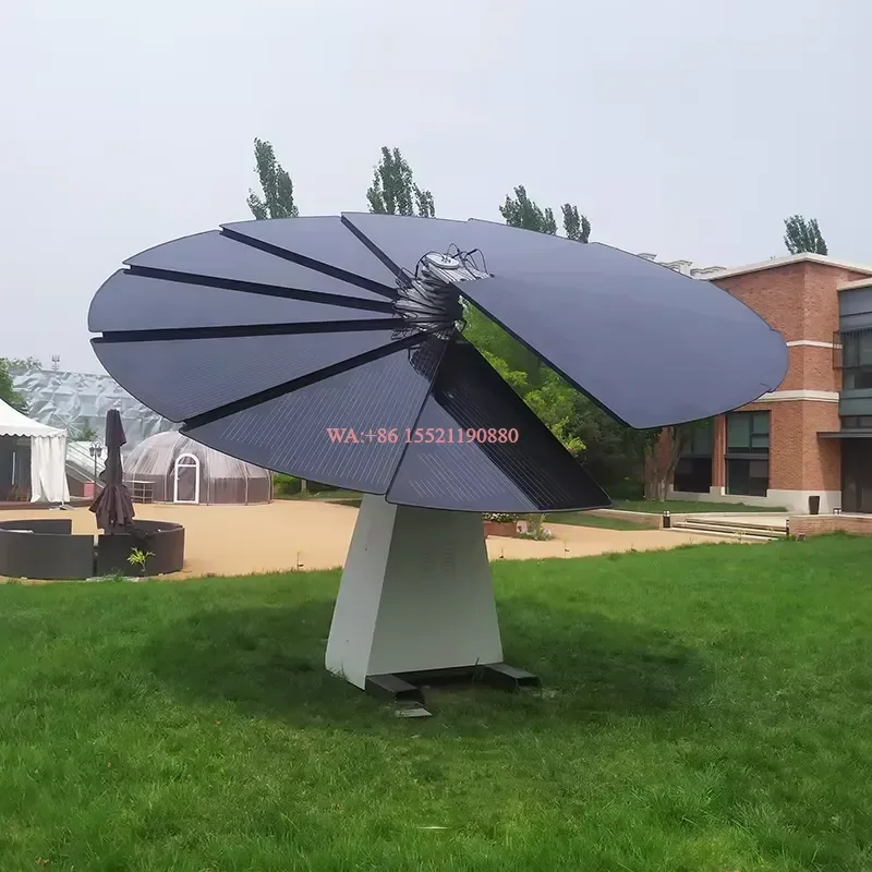 wmwmnu Smart Three Axis Solar Tracking System with Wind Speed Protection for Public Plazas