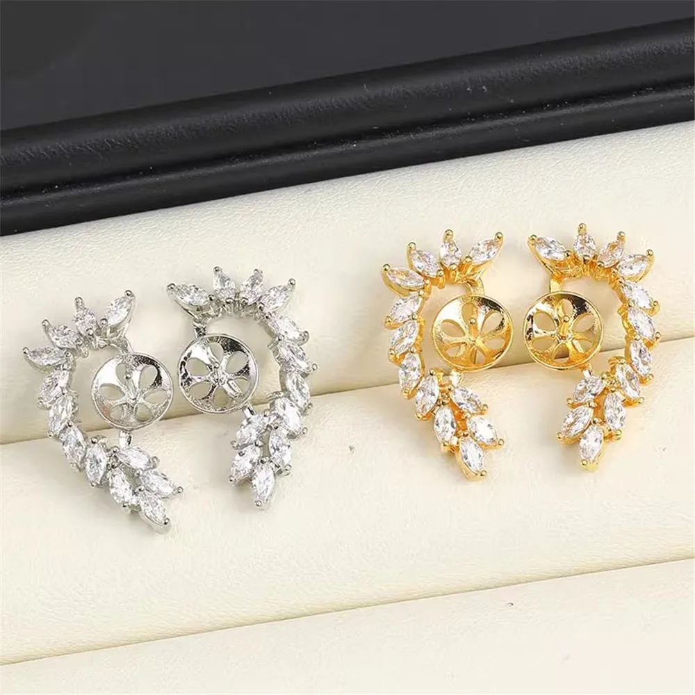 19 Style Pearl Stud Earrings Setting Base 14K Gold Simple Fashion Temperament Handmade Diy Jewelry Making Findings&Components