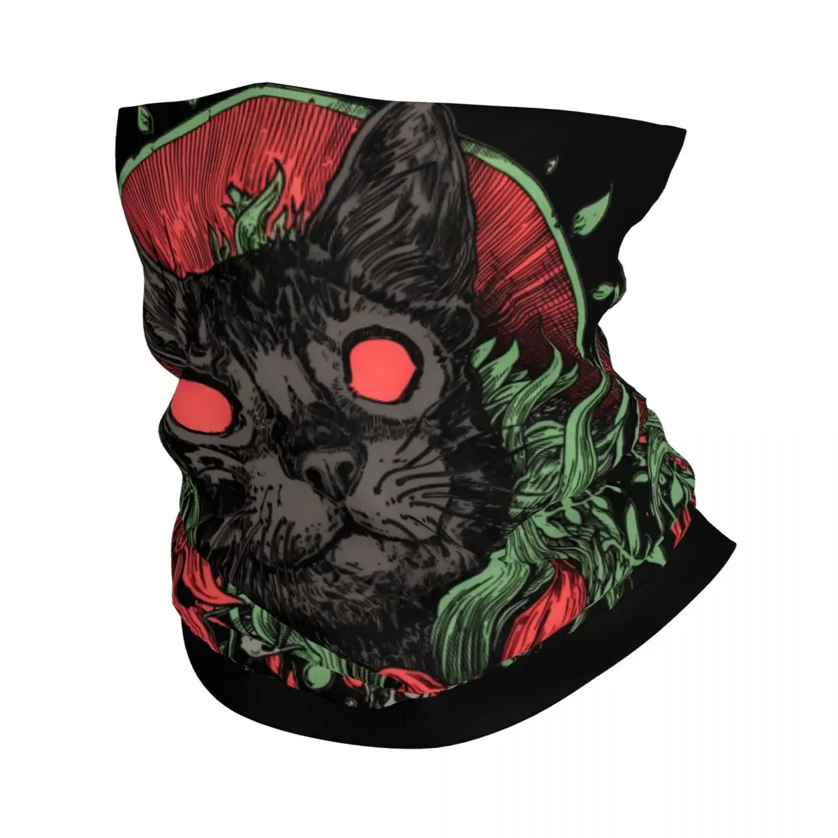 Devil Flower Cat Scarf Neckerchief Neck Face Mask Polyester