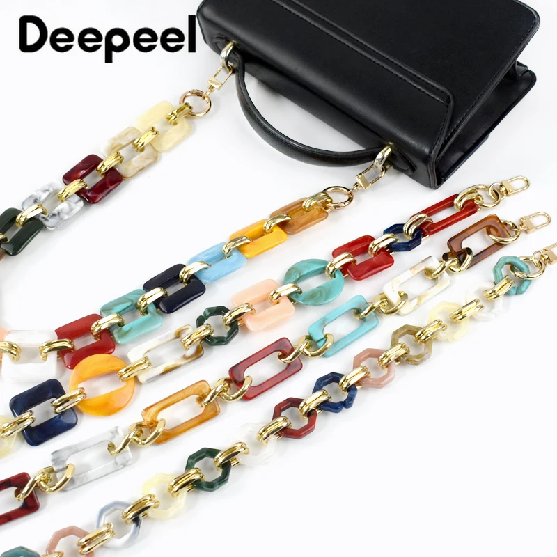 Deepeel 60cm Fashion Acrylic Color Bags Chain Strap Women High Quality Shoulder Straps Crossbody Bag Handbags Chains Accessories