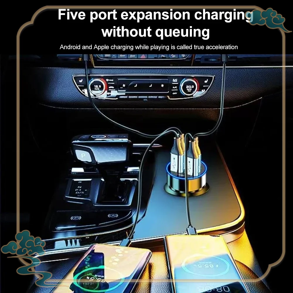 66-250 واط PD 6 في 1 شاحن سيارة QC3.0 شحن سريع مع شاشة ديجيتال مهايئ ولاعة السجائر العالمي #2