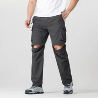 Pantalones convertibles de senderismo tipo cargo para hombre, impermeables, de secado rápido, livianos, con cremallera extraíble, perfectos para aventuras al aire libre, pesca y camping, equipo de senderismo versátil para todas las estaciones.