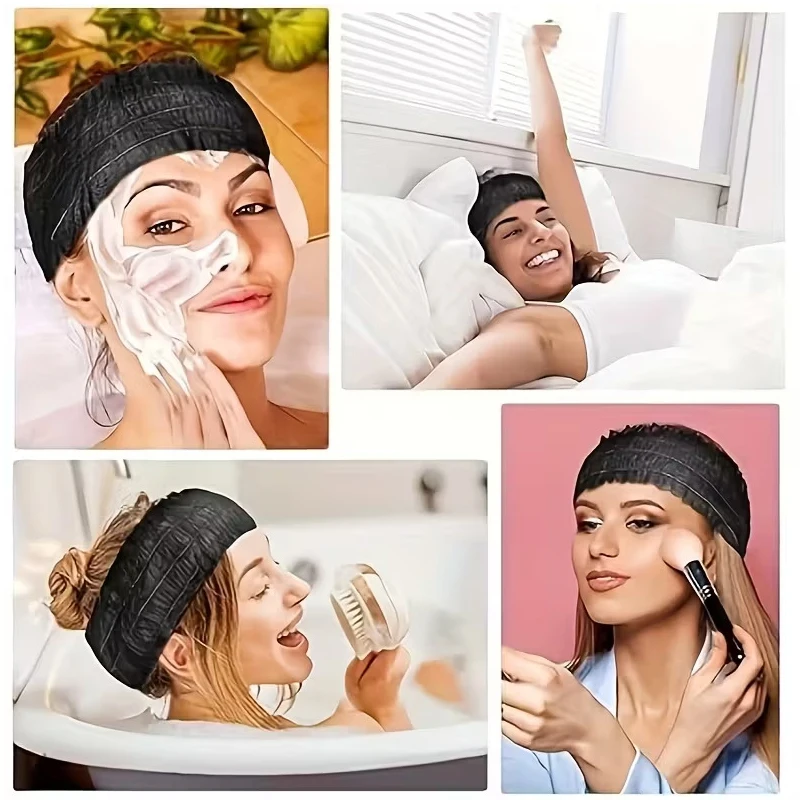 New 20/50/100pcs Disposable Spa Headbands Soft Non- Elastic Facial Hair Bands For Sauna, Facial Cleansing, Skincare & Makeup - Image 6