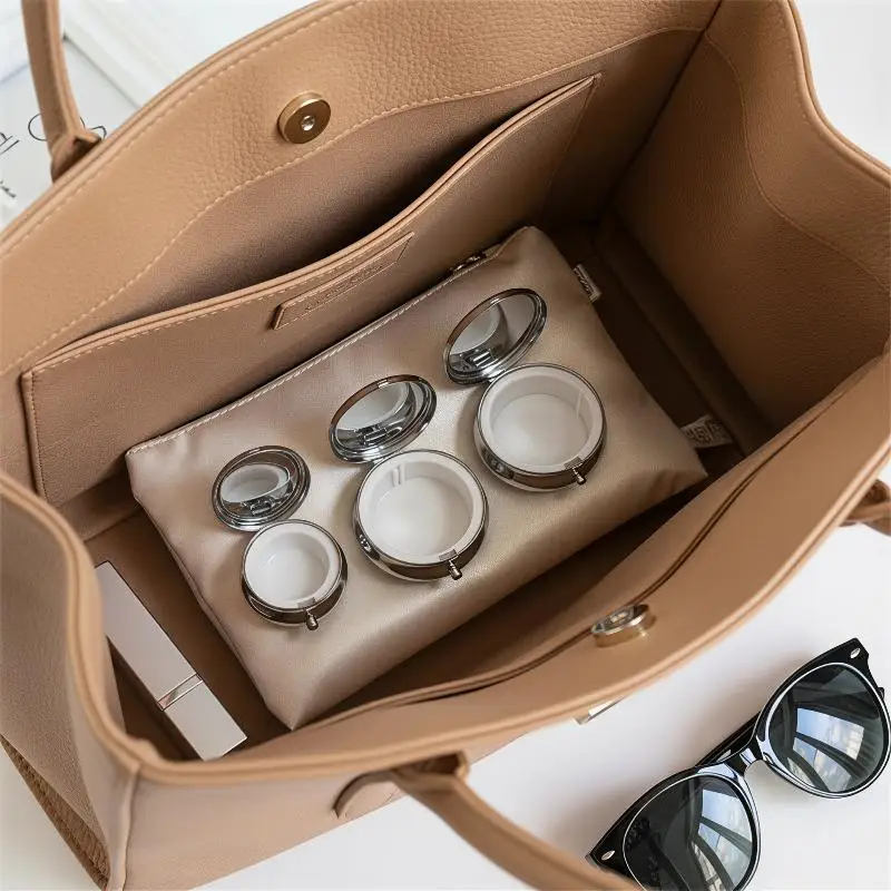 2 Compartment Portable Travel Jewelry Box Scratch Resistant Interior Practical Christmas Gift for Jewelry Lovers