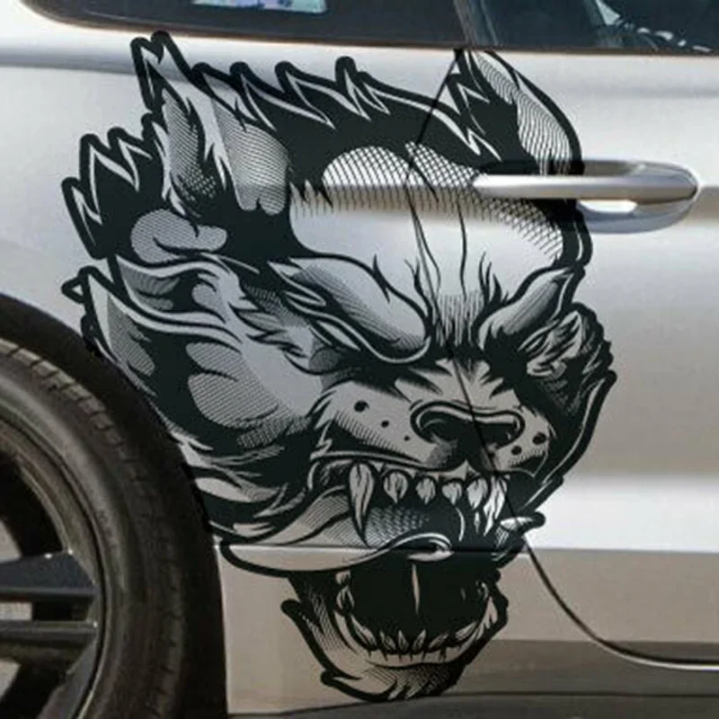 Fits Mustang F-150 Ranger Coyote Wolf Tattoo Design Tribal Door Bed Side Pickup Vehicle Truck Car Vinyl Graphic Decal Sticker