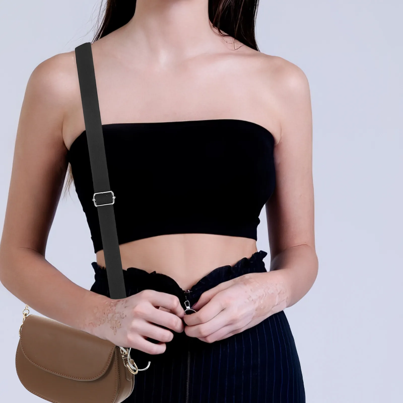 Adjustable Nylon Shoulder Strap Classic Black Versatile Crossbody Handbag Laptop Luggage Bag Strap Comfortable Secure Fit