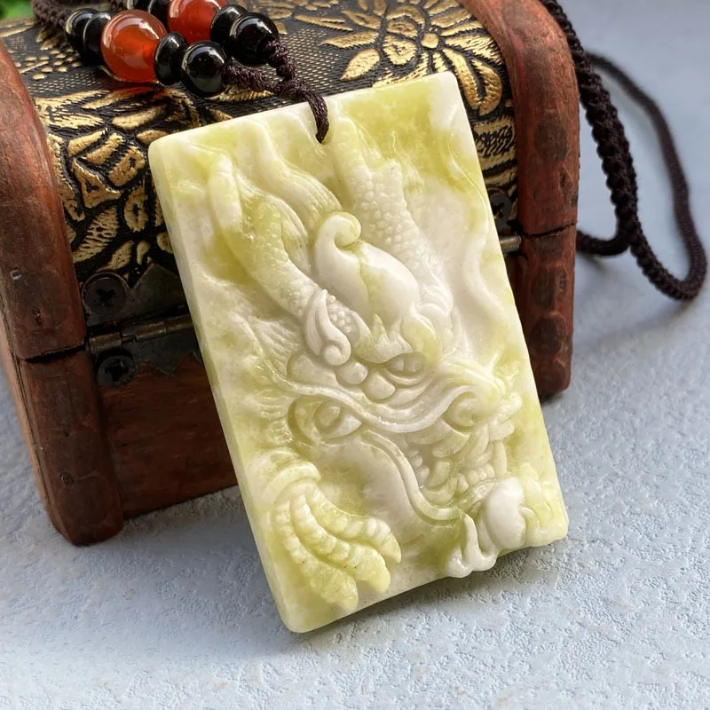 Lantian Jade Dragon Pendant Deep Carving Jade Pendant Jewerly Wholesale Selling Jade Gift Men and Women Pendant