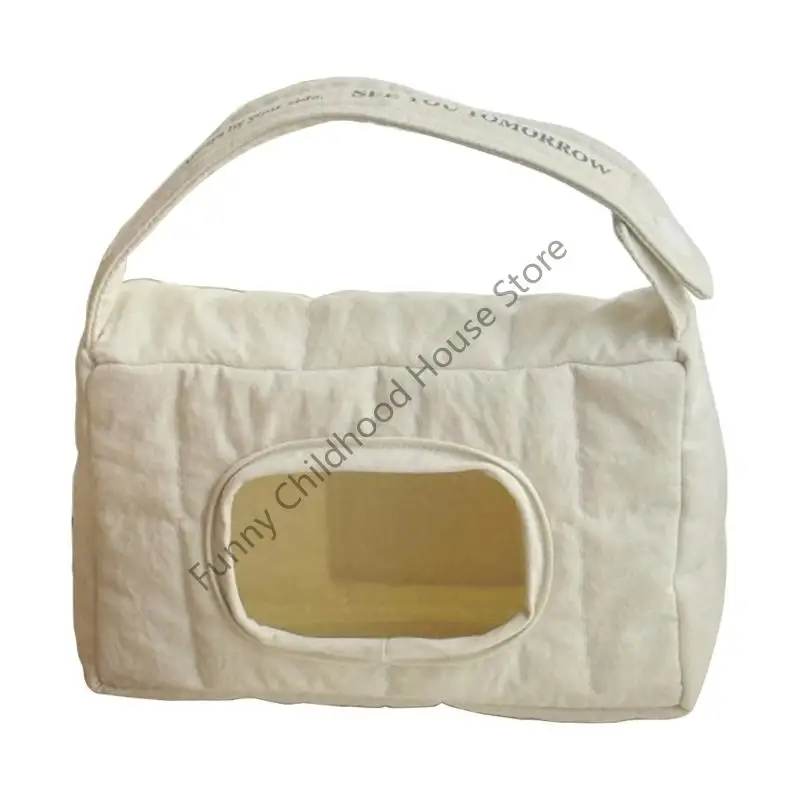 

D0LA Compact Reusable Baby Wipes Holder For Stroller Portable Tissue Case Box with Handle Rope Design