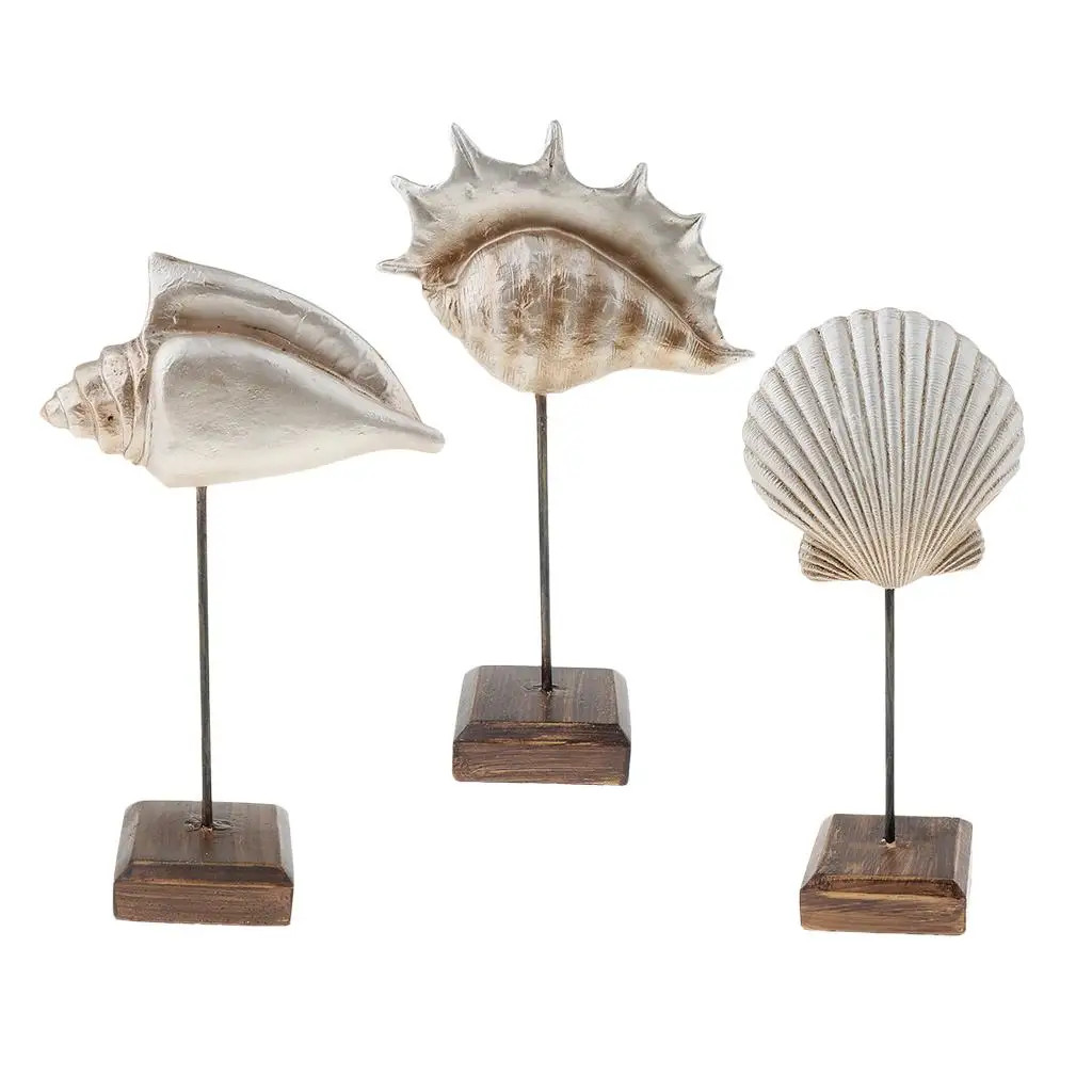 Durable Resin Crafts Shell Ocean Figurine for Home Desktop Ornaments