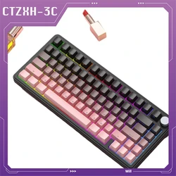 X85 Russian 82key Mechanical Keyboard Rgb Three-mode Wireless Bluetooth Hot Plug Russian Game Keyboard Backlit Wireless Keyboard