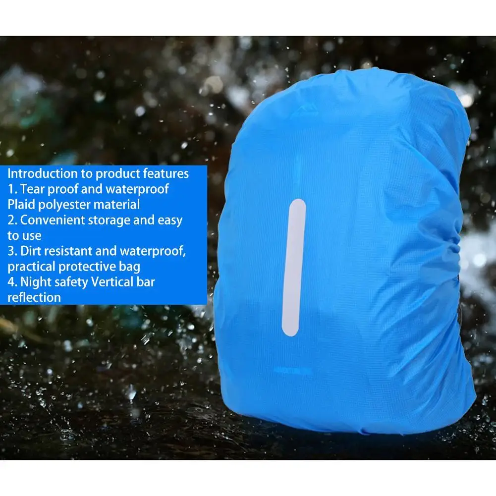 Outdoor Backpack Rain Covers Portable Ultralight Reflective Strip Design For Backpacking Hiking Camping Traveling Cycling