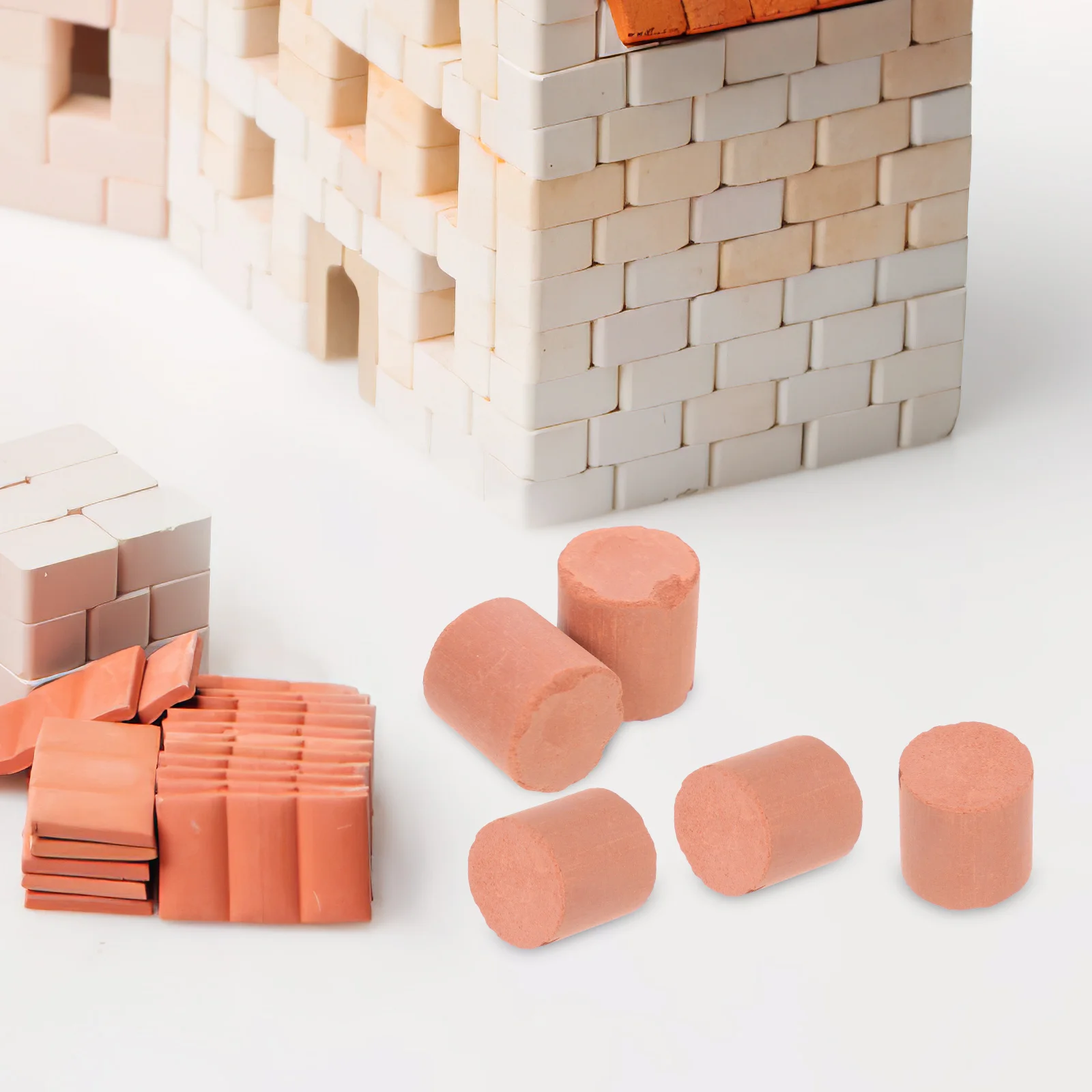 20 ชิ้นมินิอิฐสําหรับ Garden Wall Hut Craft จํานวนมากงานฝีมือสีแดง Small House Miniature Clay DIY จําลองรุ่นกระเบื้อง