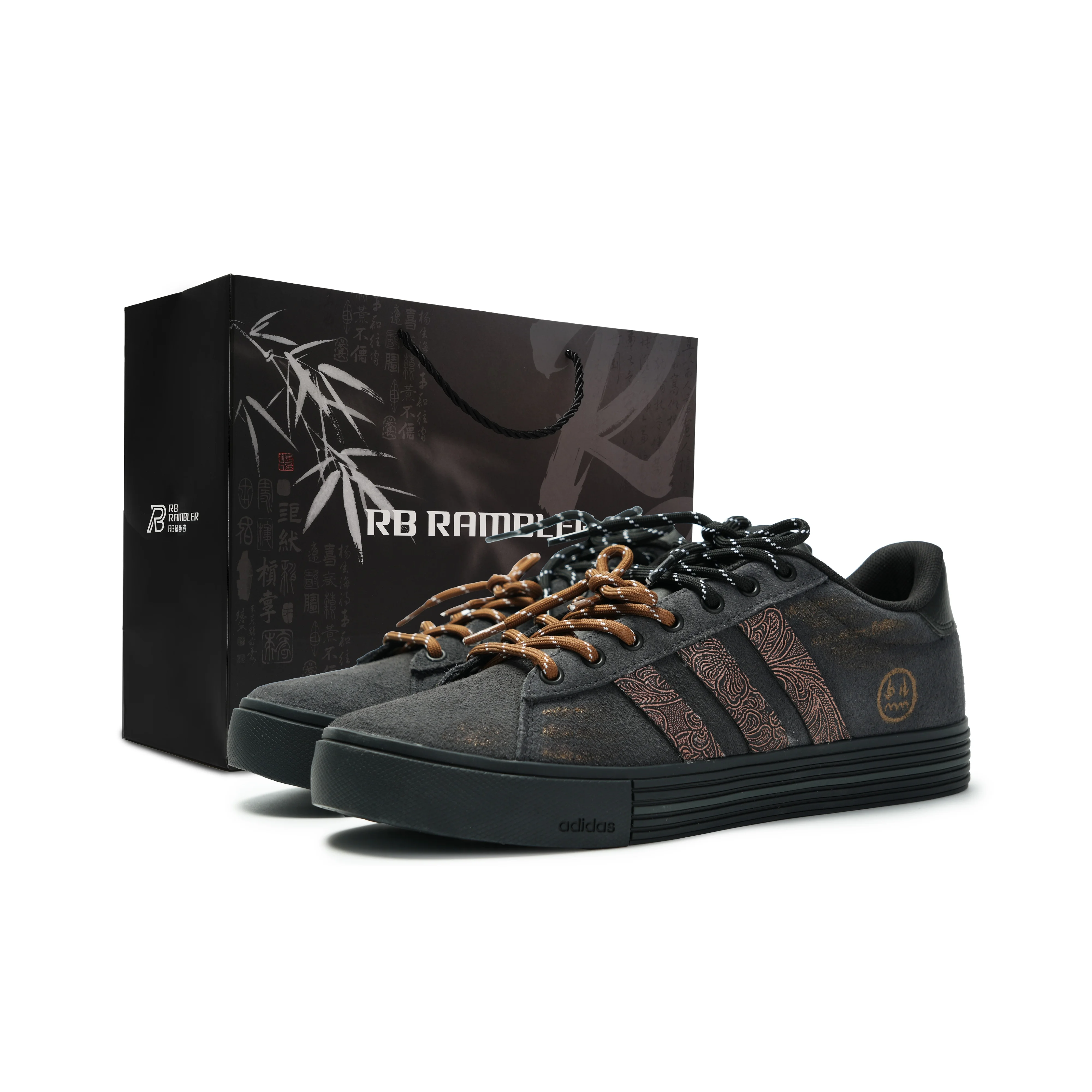 Adidas Daily 4.0 Abrasion Resistant Low top Skateboard Shoes Unisex Black JI4355(Team2058- S-BOX)