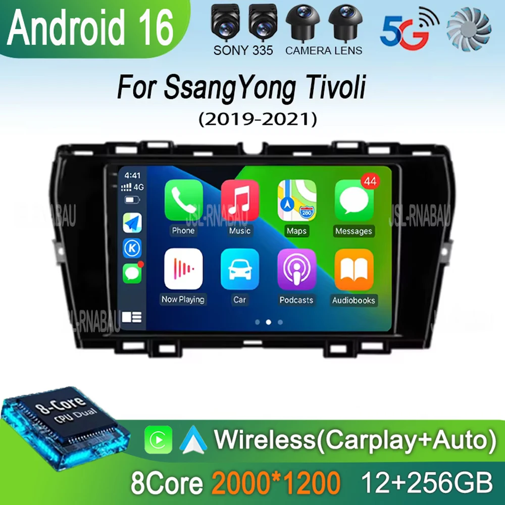 

Автомобильное радио Android 16 Carplay для SsangYong Tivoli 2019 2020 2021, мультимедийный видеоплеер, GPS-навигация, 4G + WIFI, DSP-стерео