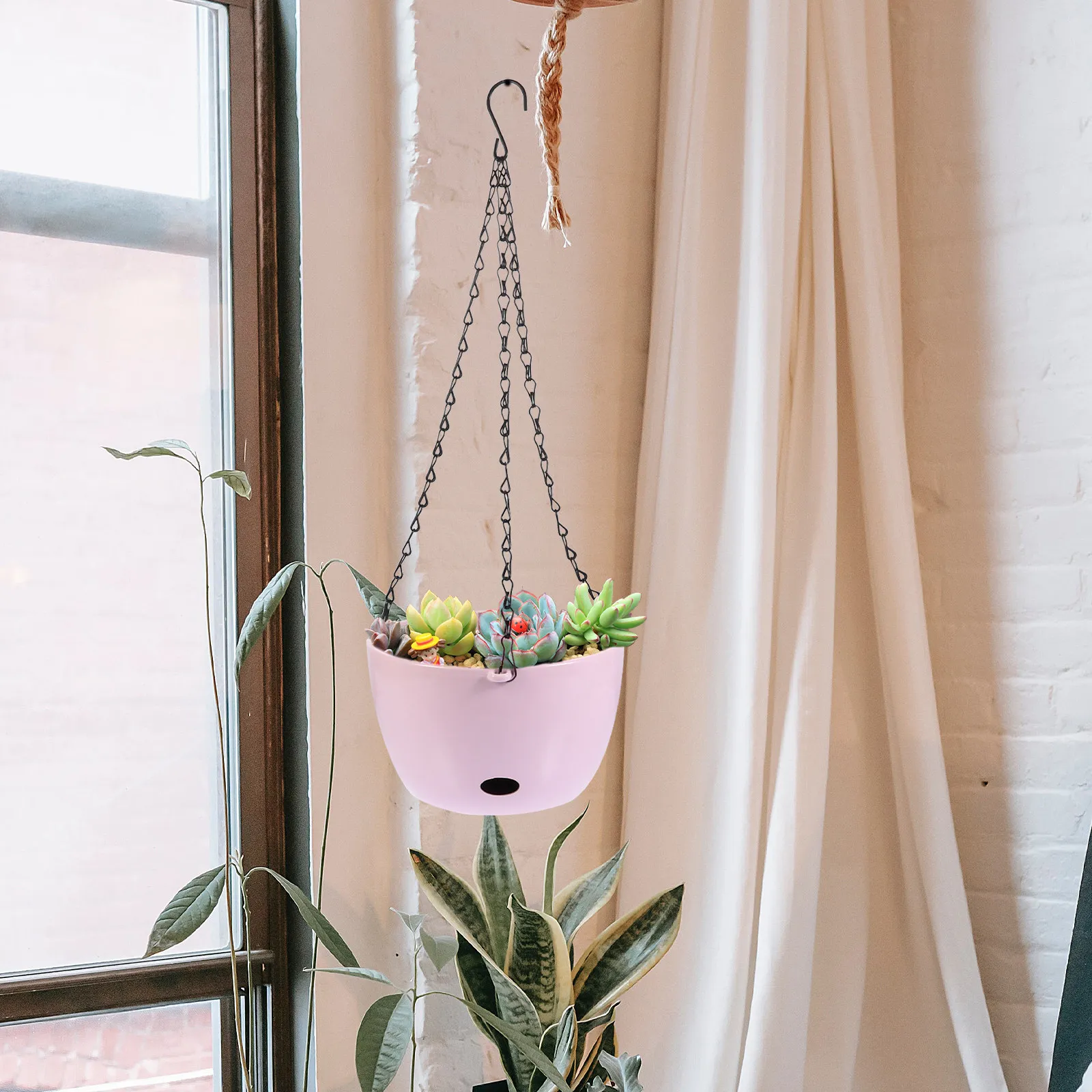 Medium Hanging Flower Pot for Succulents and Potted Plants Home Wall Balcony Garden Office Decor