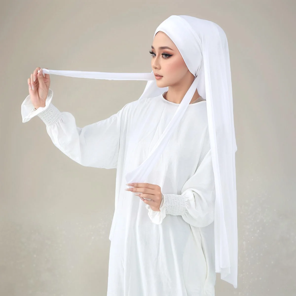 New Elasticity Modal Jersey Instant Hijab With Straps Muslim Woman Hijab Soft Solid Headwraps Turban Islam Malaysia Headscarf