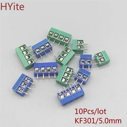 10Pcs/lot KF301-5.0-2P KF301-3P KF301-4P Pitch 5.0mm Straight Pin 2P 3P 4P Screw PCB Terminal Block Connector Blue Green