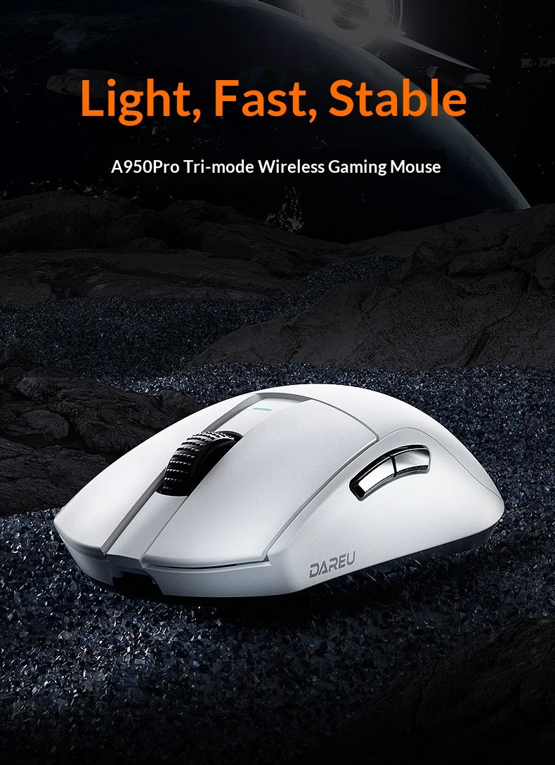 DAREU A950Pro Gaming Mouse PAW3395 4000Hz Rate Of Return Wireless Mouse 300mAh Light Weight For CSGO PC Accessories Gifts
