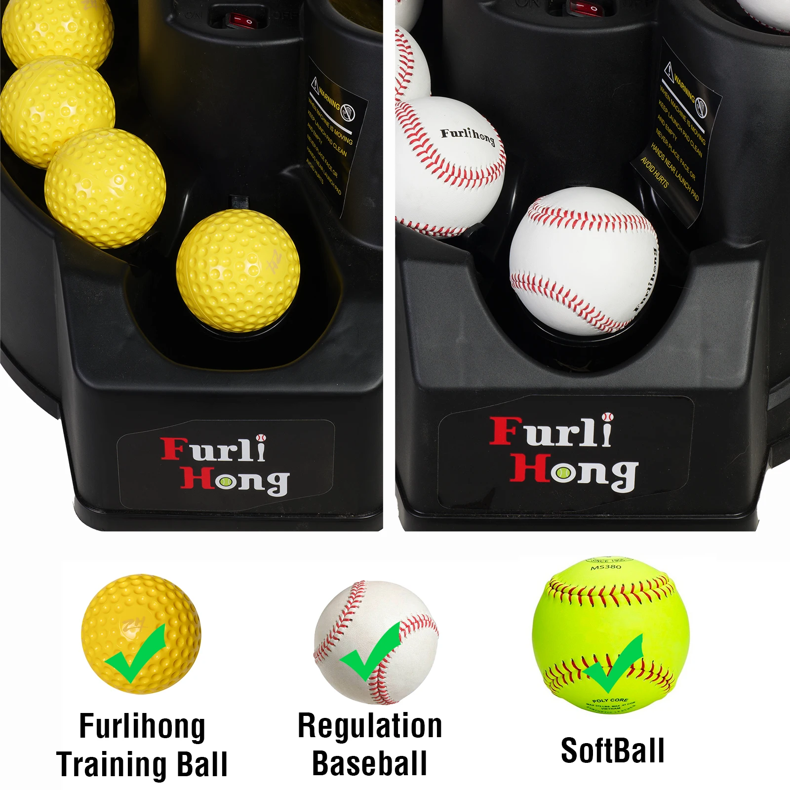 6902BHA Rechargeable Baseball/Softball Toss Machine With Extendable Ball Stacker, Height Adjustable