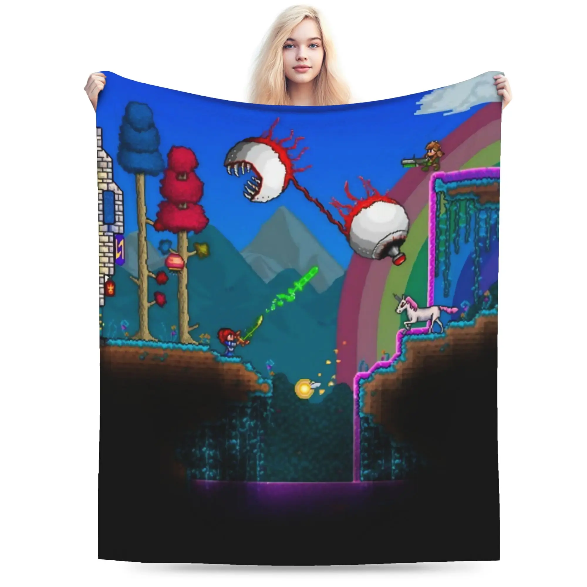 Terrarias Merch Blanket Soft Velvet  Throw Blankets Comfortable Quilt