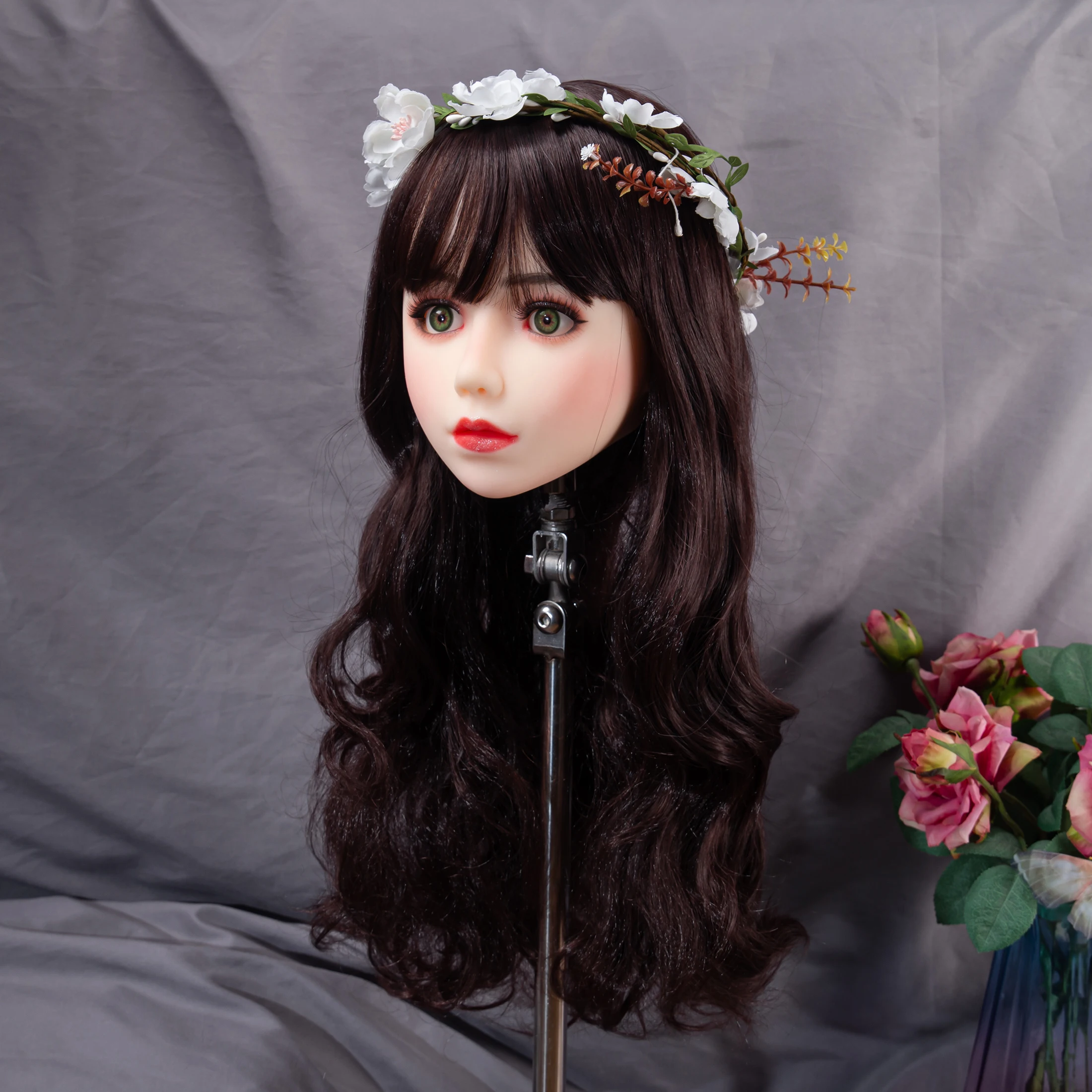 قالب الرأس، يستخدم لتصفيفة شعر شخصيات الرسوم المتحركة، يرسل عشوائيًا، نماذج رأس أنثى، مادة TPE، هدية عيد الميلاد