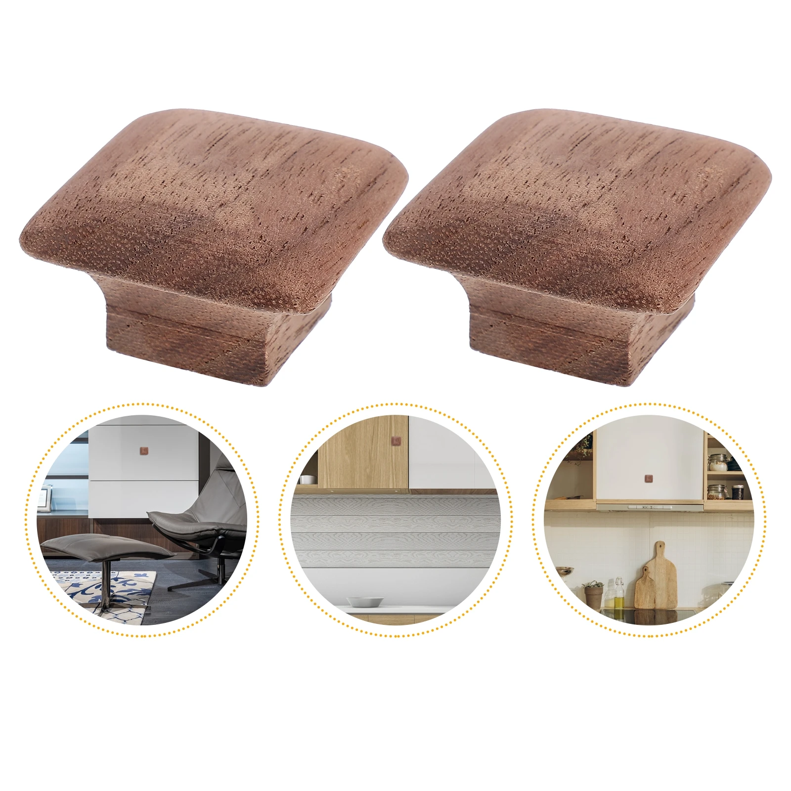 

2pcs Wooden Pull H for Drawer Cabinet Furniture Gold Door Knobs Rattan Brass Home Decoration Durable Use Easy Install