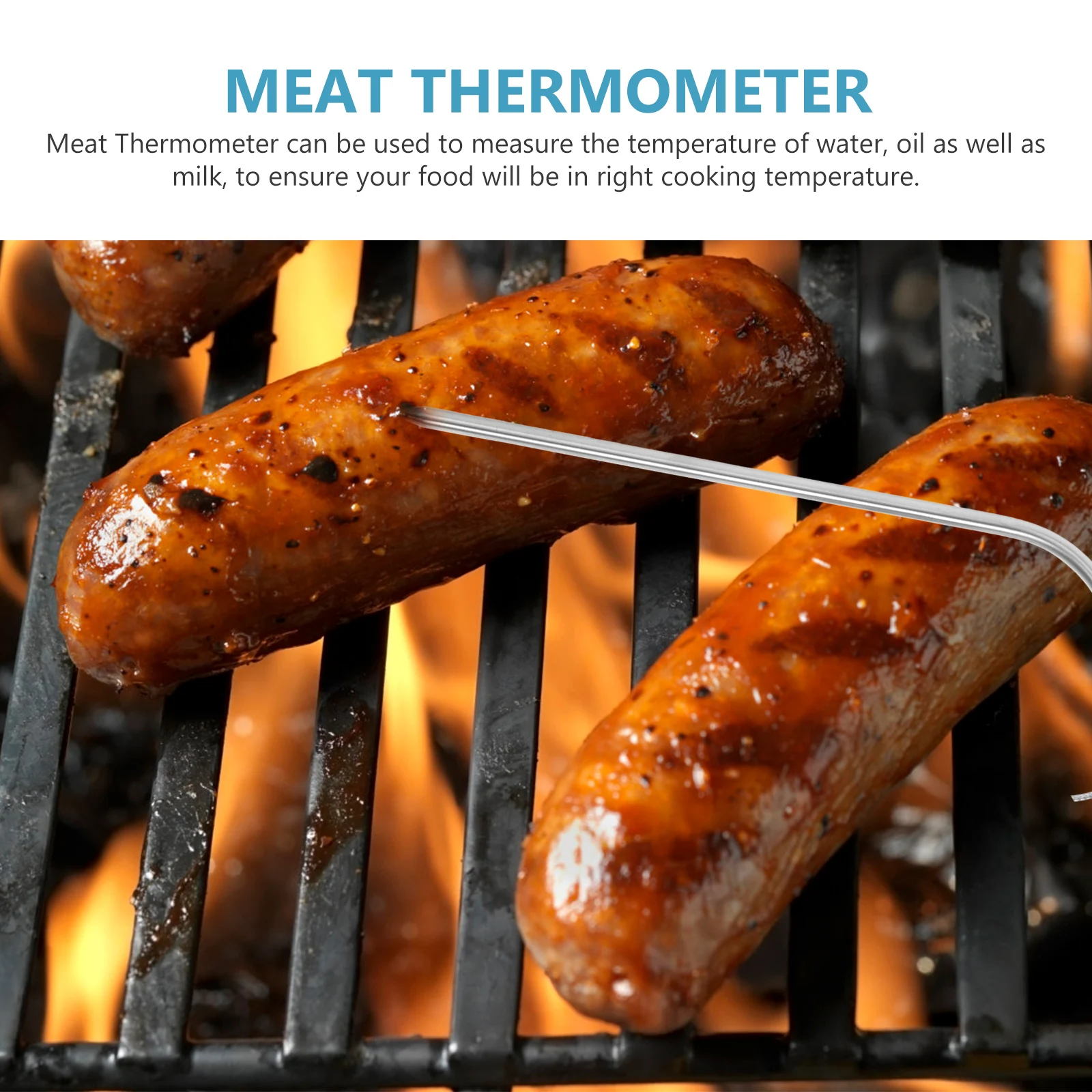 

Stainless Steel BBQ Meat Thermometer Kitchen Tool Baking Temperature Indicator Multi Functional Food Gauge Sensor Probe