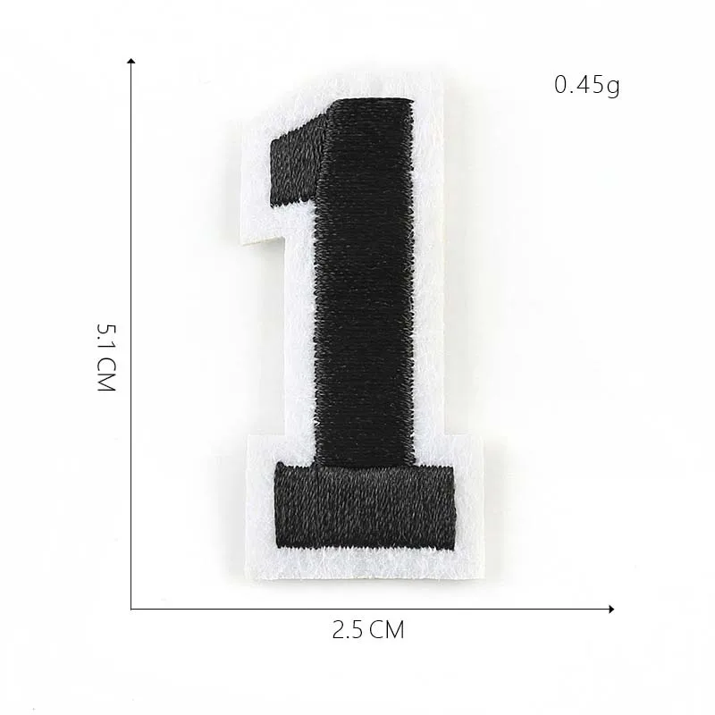 10 Stück/0~9 Nummer Stoff-Applikation Stickerei Aufbügel-Patch – Detail 2