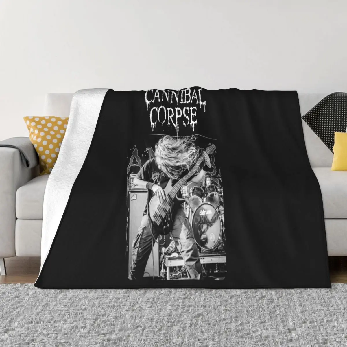 Vintage Cannibal Corpse Menblack S To 4Xl Av251 Punk Comical Funny Personality Cartoon Homme Throw Blanket