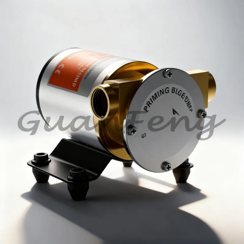 30L/min Large‑Flow Self‑Priming Bilge Pump, 12/24V DC Centrifugal Impeller Marine Drain Flushing Pump