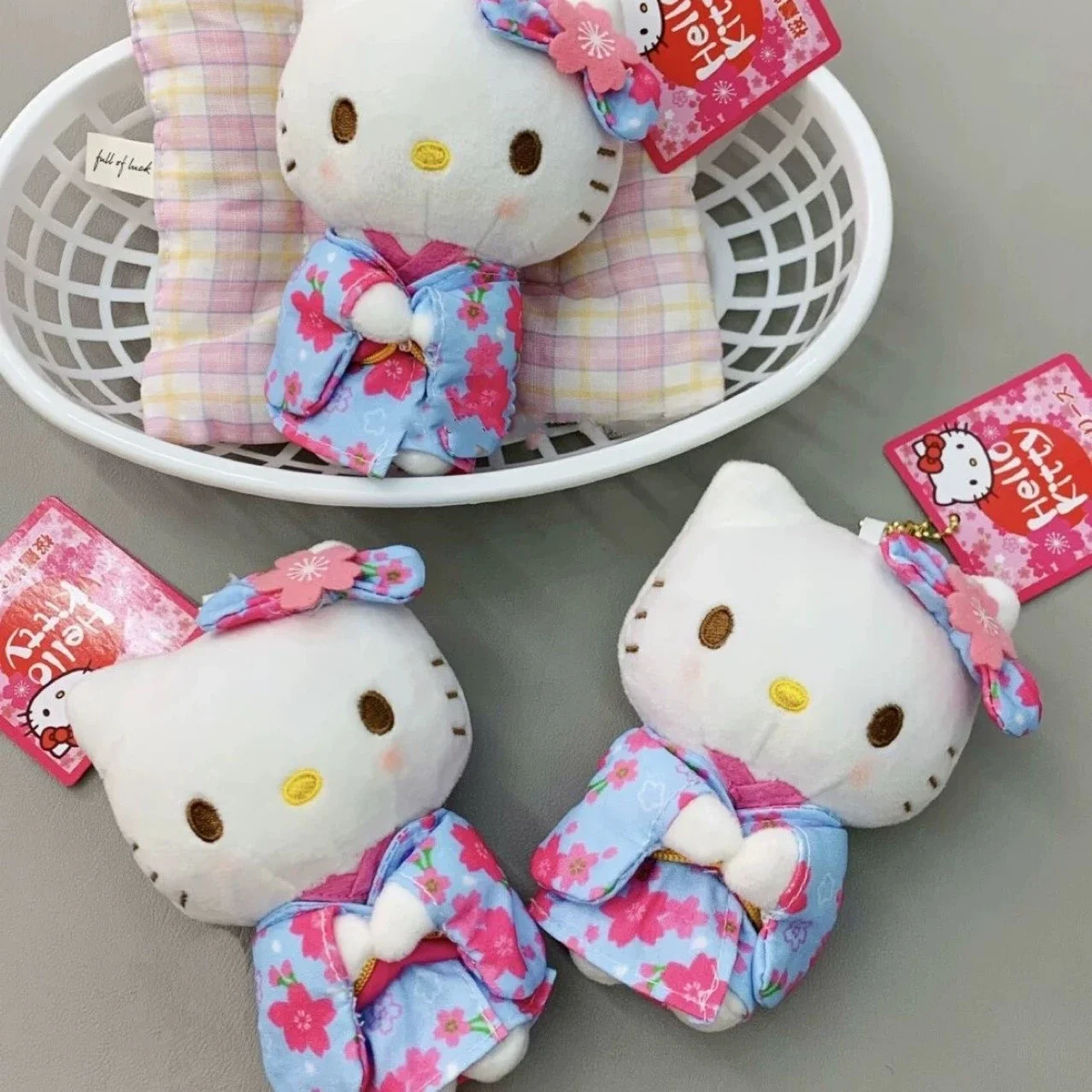 Sanrio Anime Hello Kitty Kimono Pop Cinnamoroll Meisjes Rugzak Kawaii Kuromi Pluche Pop Hanger Japanse Kimono Pop Ornament