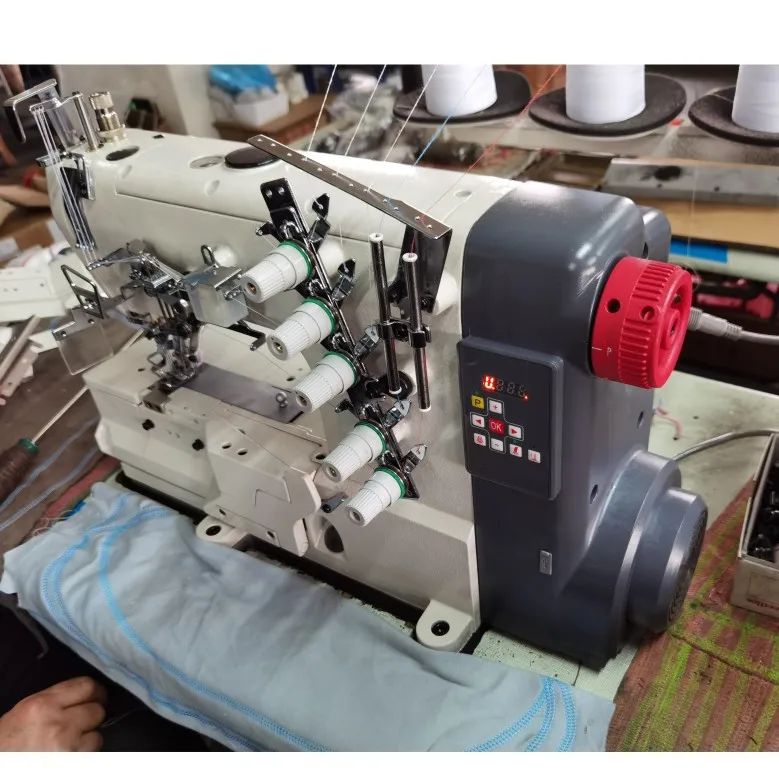 BT-858D Inter   Flat   Sewing Machine Industrial 5 Thread Flat Industrial Automatic Inter  ing Sewing Machine