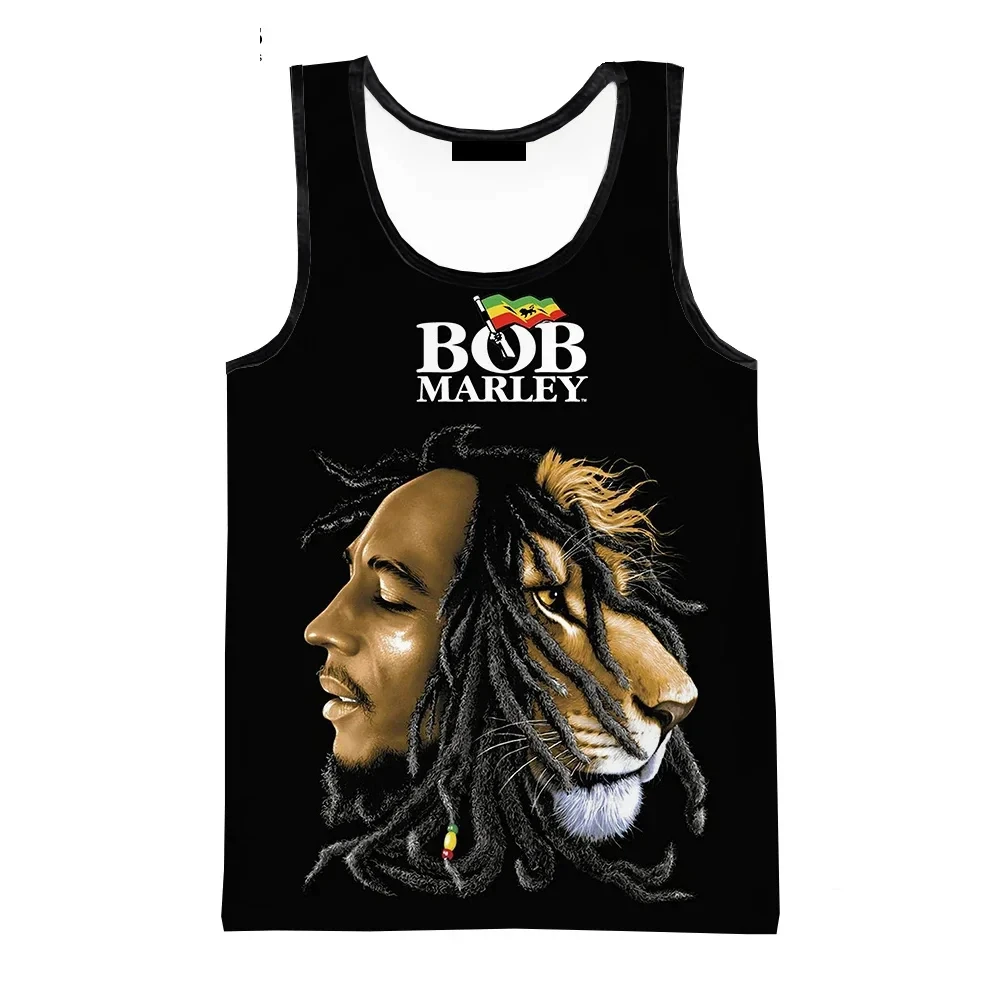 New 3D Bob Marley Vest Fashion Fitness Summer Men Tank Tops Sleeveless Women Hip Hop Harajuku Streetwear Unisex Beach Undershirt