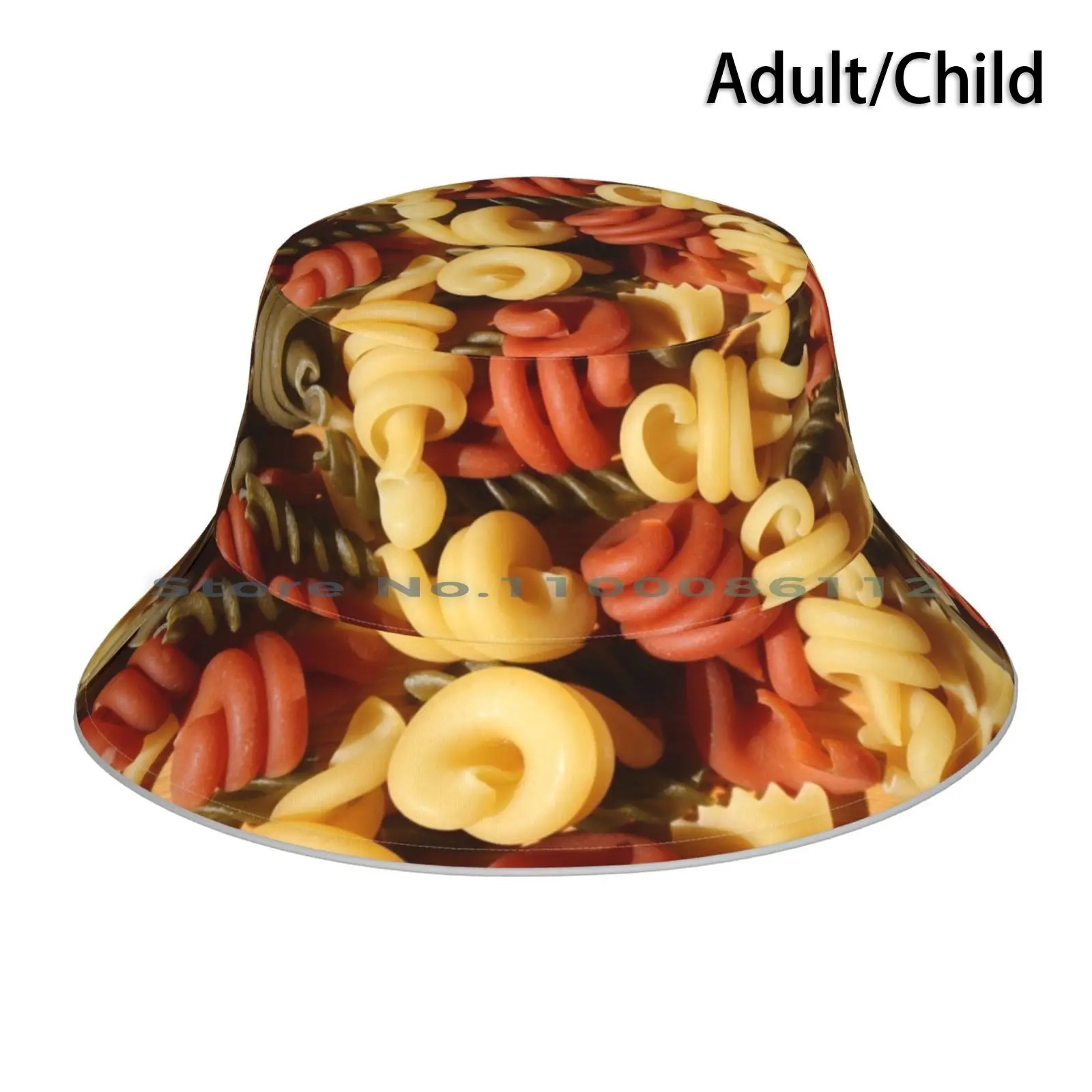 Colourful Dried Pasta Bucket Hat Sun Cap Background Closeup Colorful Cooking Cuisine Culture Dinner Dry Food Fusilli Gourmet