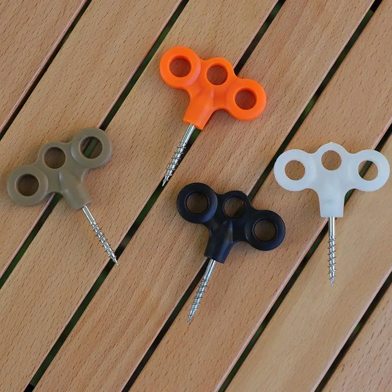 6PCS Durable Lightweight Camping Tent Pegs Screw Windproof Rope Fixing Nails for Hiking Climbing Outdoor Adventures