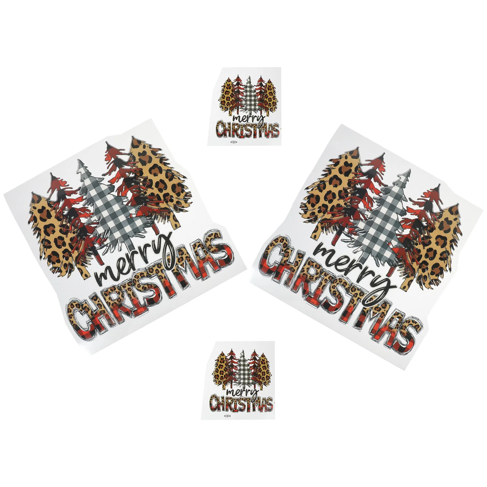 4pcs Iron On Patches Christmas Themed Clothing Appliques Heat Transfer Christmas Decals iron on decals