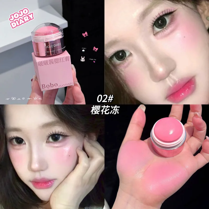 Blush Stick viola cremoso Fard viso morbido Crema Trucco coreano Mousse Fard Fango Pesca Fard Naturale Facile da sbavare