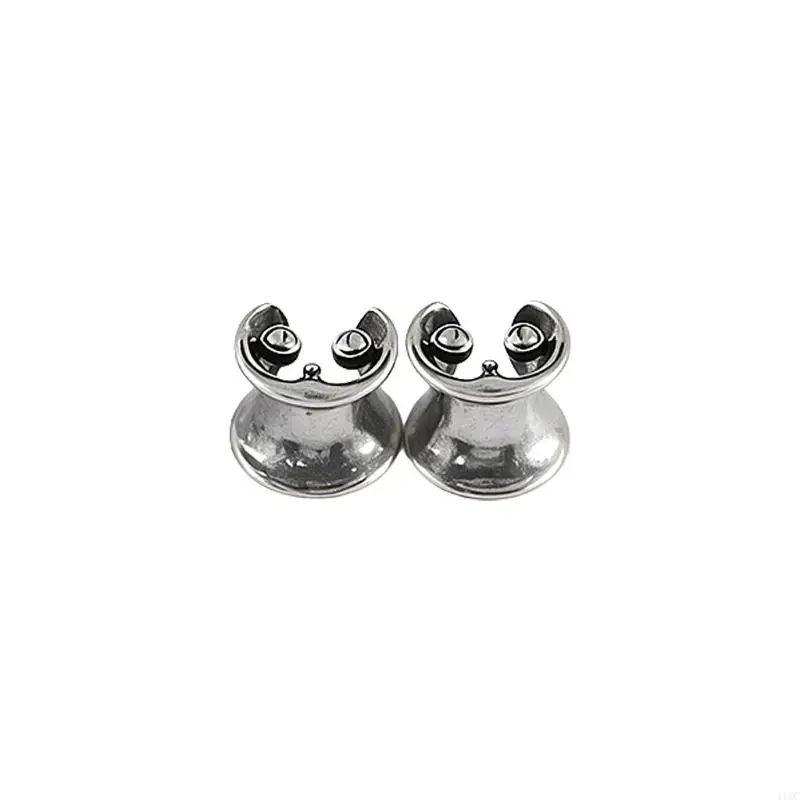 Vintage Smiling Cats Earrings For Cartilage Piercing Stretching Expander Fashion Body Piercing Jewelry 