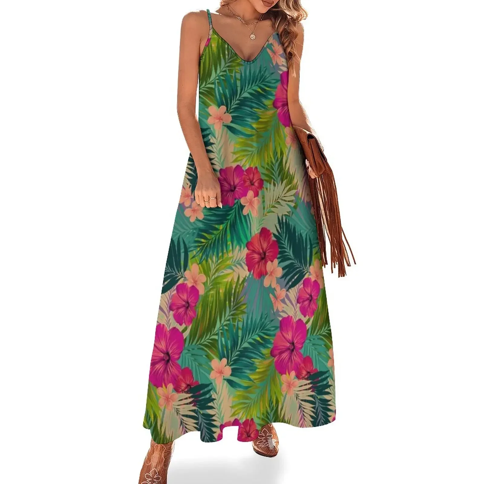 Sunset beach - hot summer tropical pattern Sleeveless Dress beach outfits for women dress dresses Dress