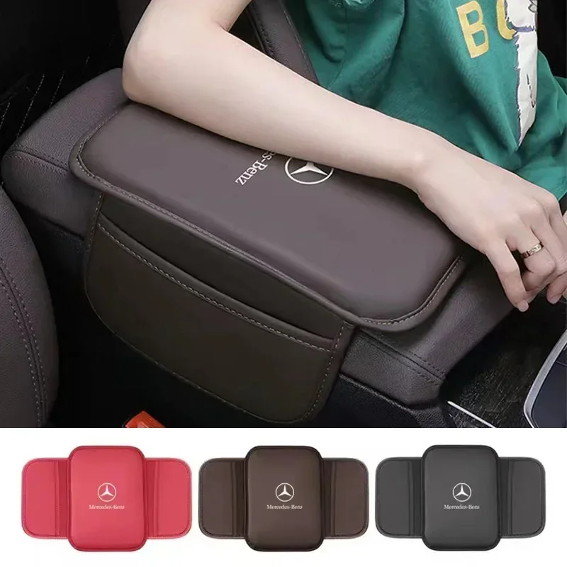 Car Armrest Box Pad Leather Auto Armrest Mat Car Accessories For Mercedes Benz GLE GLC GLS GLK GLA CLS CLA W211 W212 W210 W203