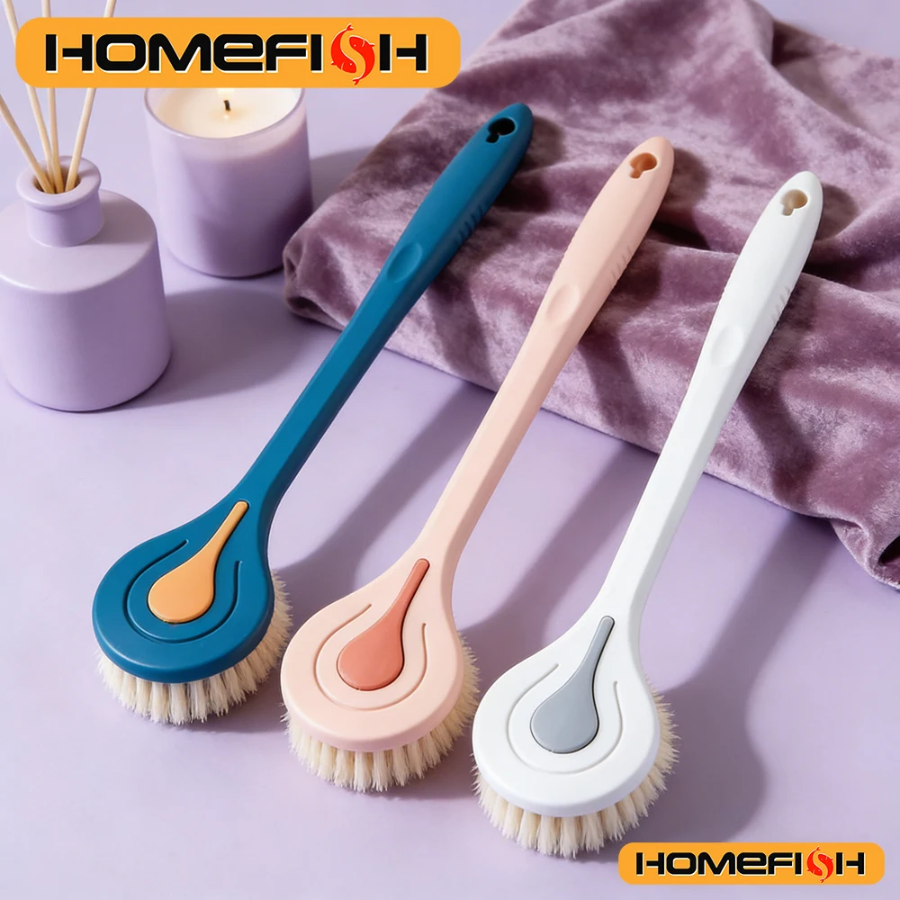Long Handle Bathroom Body Brush Kit - Soft-Hair Back Scrubber & Shower Massage Tool