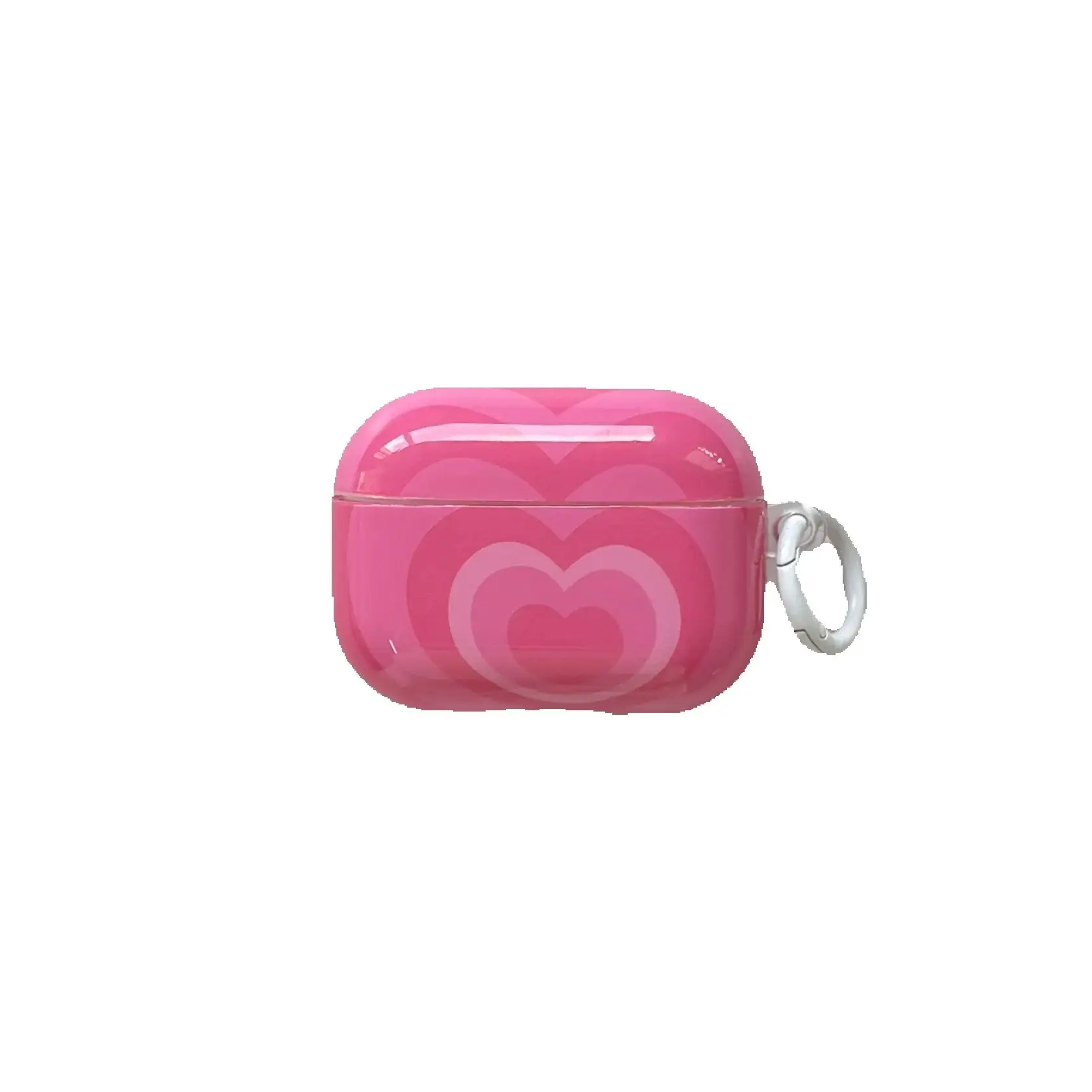 AliExpress NONE Chic Cute Rose Red Gradient Heart Cycle Protective Earphone Case with White Rings Suitable for AirPods 1 2 3 4 Pro Pro2