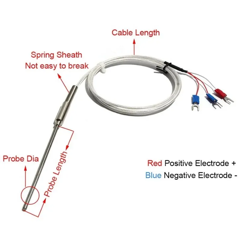 PT1000 Thermal Resistance Temperature Sensor High Temperature Resistance High Precision Thermocouple Temperature Probe