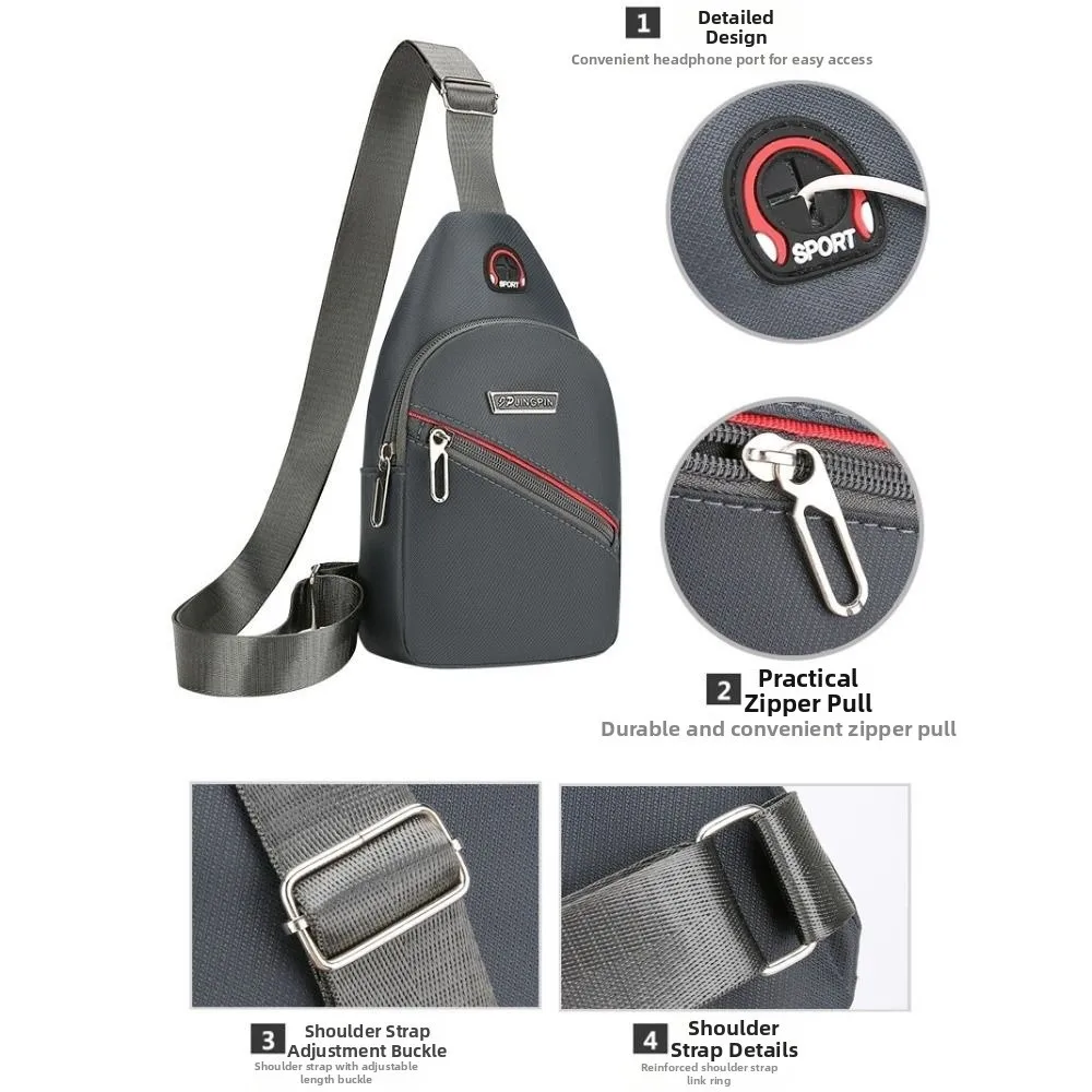 Oxford Cloth Chest Bag Ultra Lightweight Adjustable Strap Sling Pack Compact Design Waterproof Fabric Multipurpose Bag