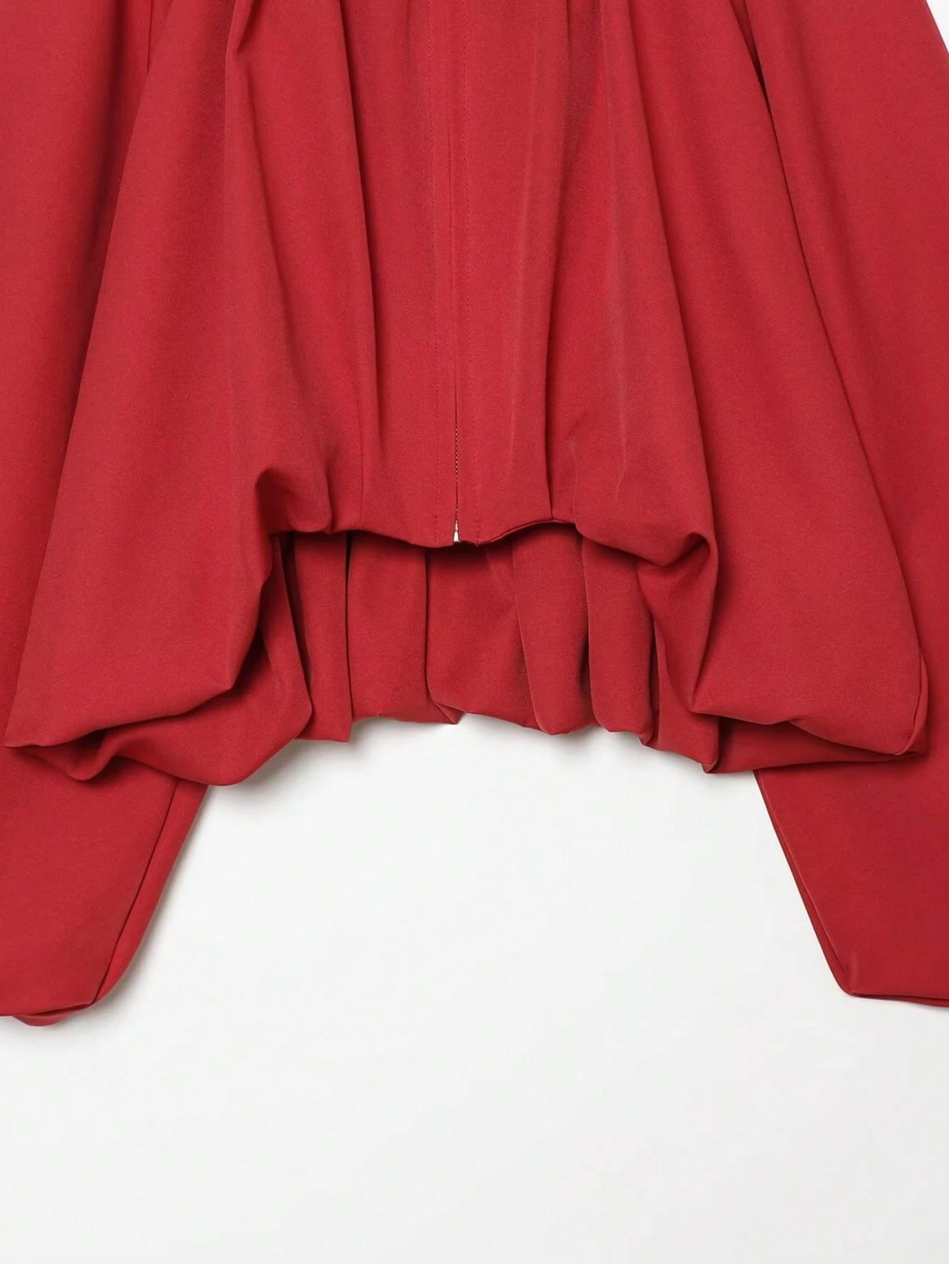 Damen-Cropped-Jacke mit Revers, Laternenärmeln, gerafftem Rücken, lockerer Passform, kurze Oberbekleidung, lässige Streetwear, für den Alltag, Büro, modische Oberteile – Detail 6