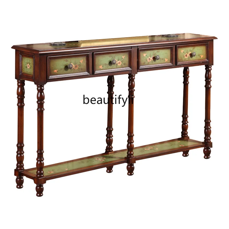 American Style Entryway Table Living Room Furniture Hallway Entryway Table Painted Screen Partition Cabinet