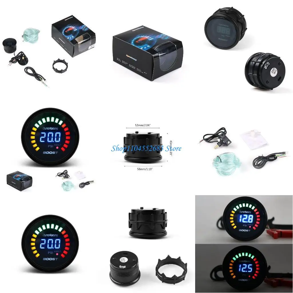 

Y6GD 2'' 52mm Gauge Digital Analog LED Pressure Meter Psi Smokers Face