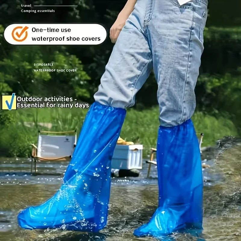 30-Piece Set Durable Thick Transparent Rain Shoe Covers - Disposable Shoe Covers for Protection