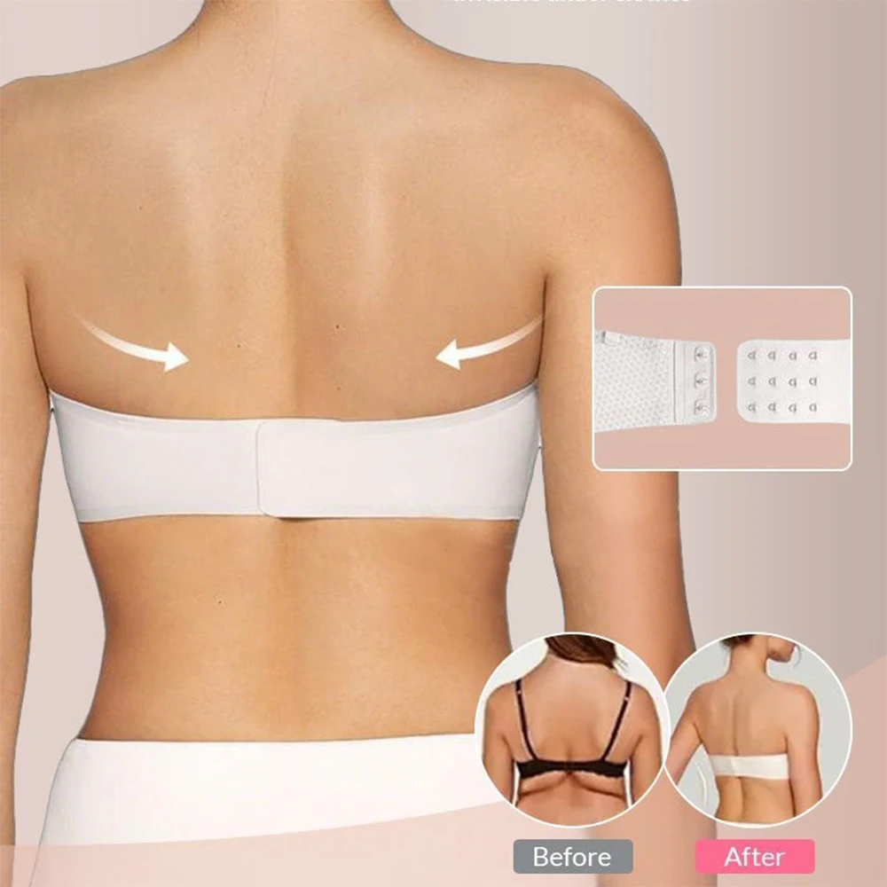 Womens Strapless Bras Jelly Push Up Bandeau Bra Non Slip Wireless Supportive Padded Bras Seamless Comfortable Tube Bra view 5