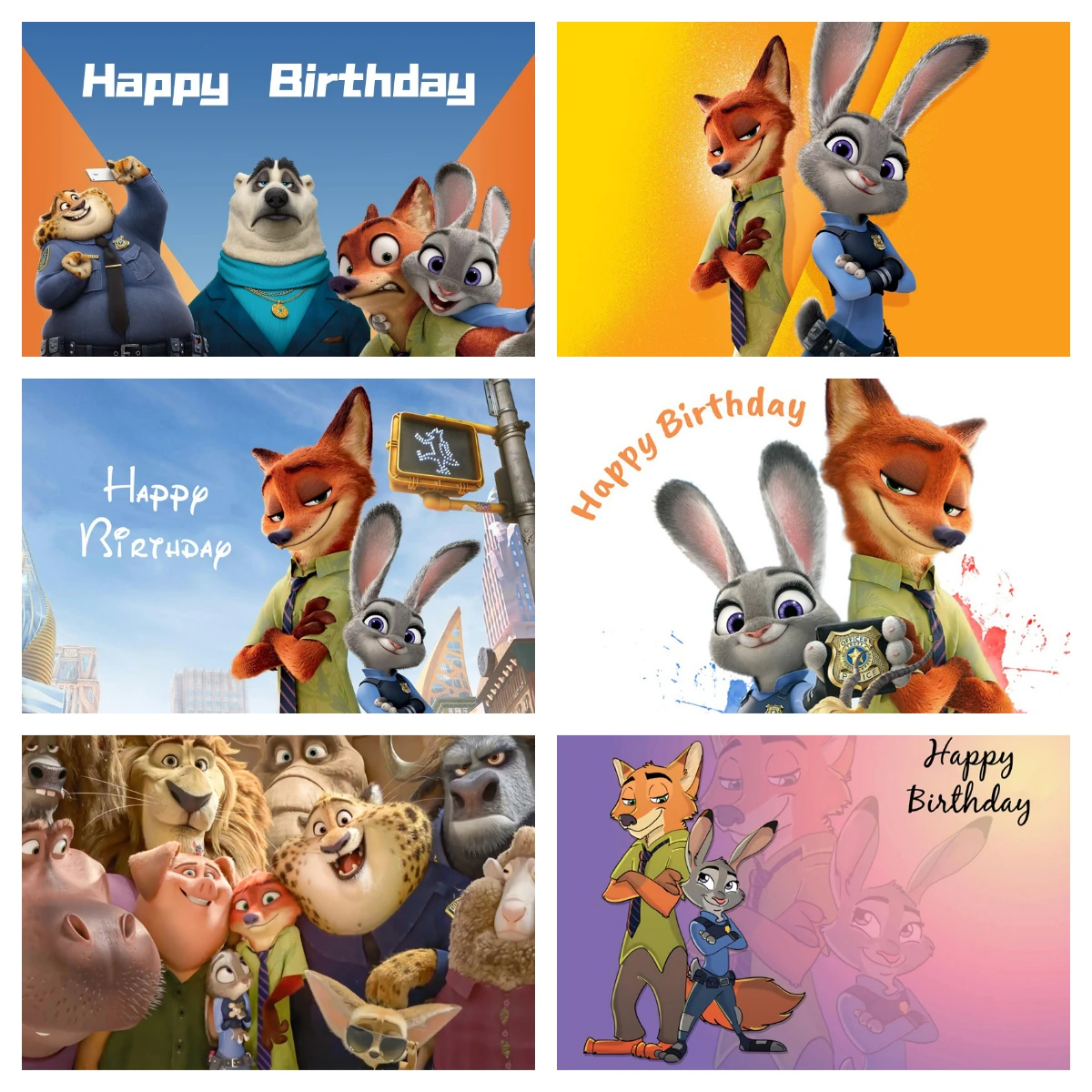 Zootopia Photo Backdrop Background For Photography Zootropolis Baby Shower Birthday Decoration Kid's Party Props Supplies Custom